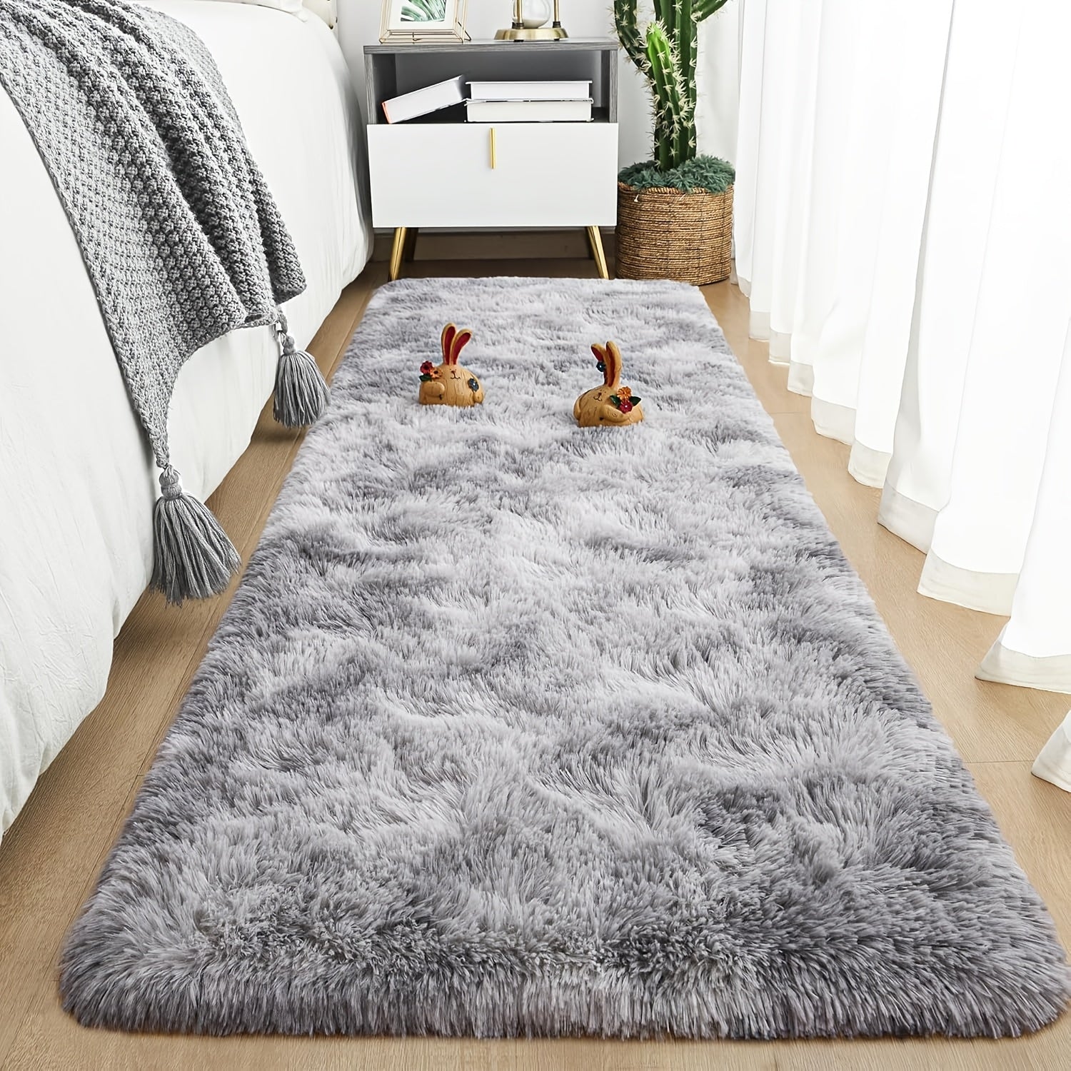 1pc Tie-Dye Shag Area Mat - Thick, Polyester, Non-Slip Floor Mat for Living Room, Bedroom - Easy to Care, Portable, Ideal for Sofa, Coffee Table Decor, Indoor Use Only, Decorative Floor Covering | Modern Home Decor | Durable Floor Mat, Area Mat